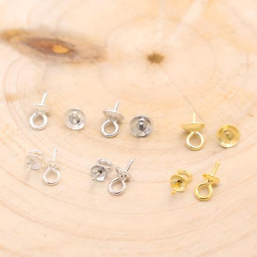 Sterlingsilber Pflock Schlaufe, 925er Sterling Silber, DIY & verschiedene Größen vorhanden, keine, verkauft von PC[