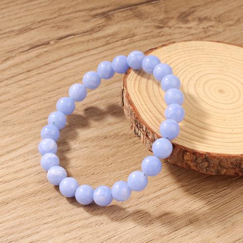 Bracelets en pierres précieuses, Pierre naturelle, Placage de couleur d'or, bijoux de mode, bleu, Vendu par PC