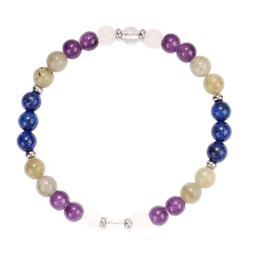 Bracelets en pierres précieuses, Pierre naturelle, avec alliage de zinc, Placage de couleur d'or, bijoux de mode, plus de couleurs à choisir, Vendu par PC