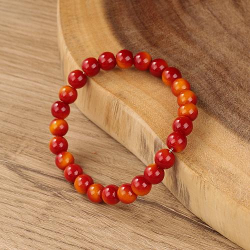 Bracelets en pierres oeil de tigre, Pierre d'oeil de tigre rouge, Placage de couleur d'or, bijoux de mode, plus de couleurs à choisir, Vendu par PC