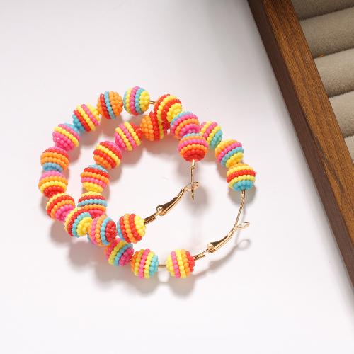 Acrylic Hoop Earring, Zinc Alloy, with Acrylic, gold color plated, fashion jewelry 