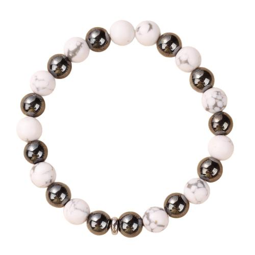 Non Magnetic Hematite Bracelet, with Zinc Alloy, gold color plated, fashion jewelry [