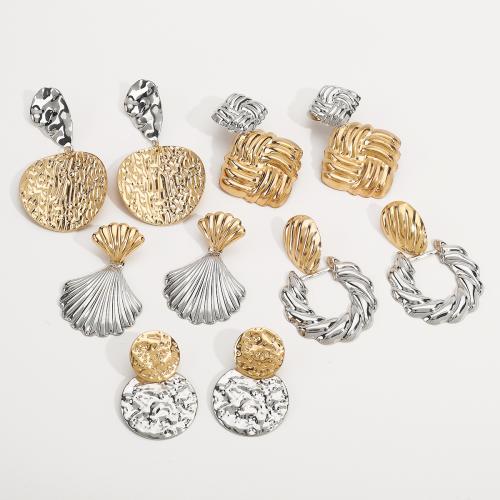 Zink Legierung Tropfen Ohrring, Zinklegierung, plattiert, verschiedene Stile für Wahl & für Frau & zweifarbig, verkauft von Paar[