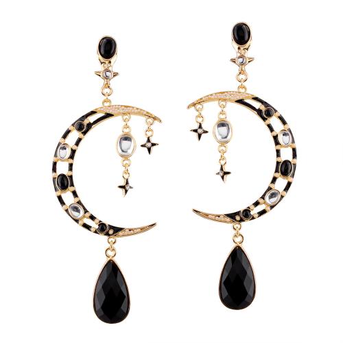 Resin Zinc Alloy Earring, with Resin, plated, fashion jewelry & for woman & hollow, black 