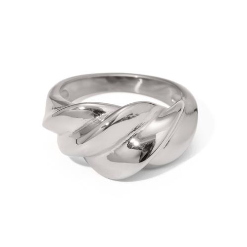 Bague en acier inoxydable, Acier inoxydable 304, Placage, bijoux de mode & pour femme, couleur originale, Vendu par PC