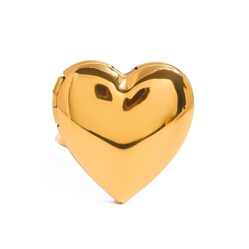 Acier inoxydable 304 Anneau de Médaillon, Placage, bijoux de mode & pour femme & creux, doré, Vendu par PC