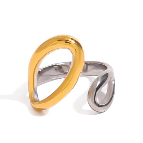 Bague en acier inoxydable, Acier inoxydable 304, Placage, pour femme & deux tons & creux, Vendu par PC