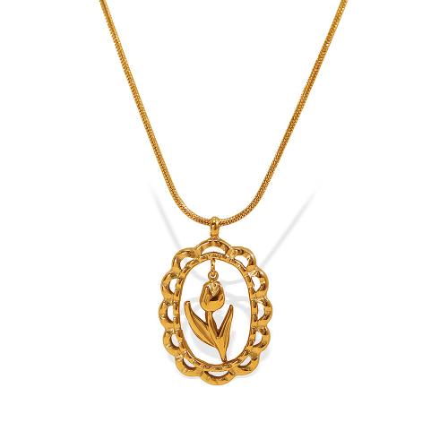 ステンレス鋼のジュエリーネックレス, 304ステンレススチール, メッキ, ファッションジュエリー & 女性用 & くり抜き, 金色, 売り手 パソコン