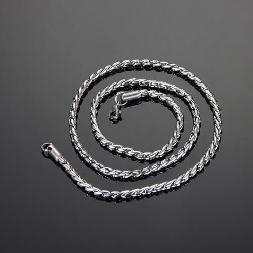 collier de chaîne en inox , Acier inoxydable 304, longueur différente pour le choix & unisexe & chaîne de chevrons, couleur originale .5mm, Vendu par PC