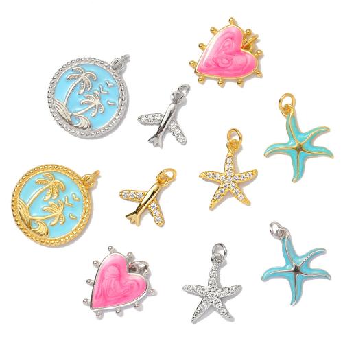 Emaille Edelstahl Anhänger, 304 Edelstahl, plattiert, DIY & Micro pave Zirkonia, keine, 3PCs/Tasche, verkauft von Tasche