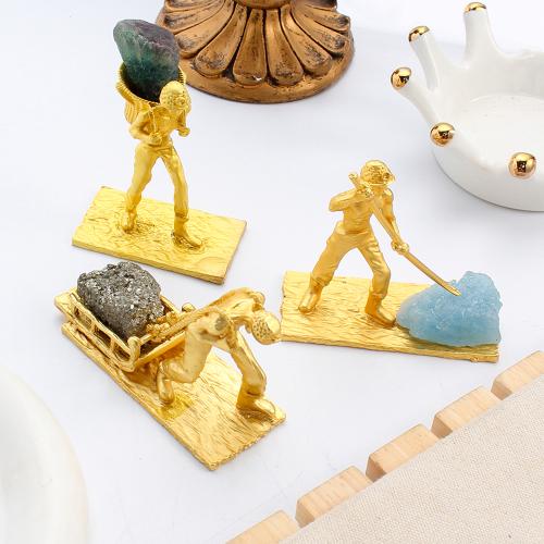 Zink Legierung Handwerk Dekoration, Zinklegierung, mit Edelstein, verschiedene Stile für Wahl, goldfarben, verkauft von PC