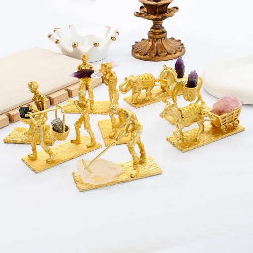 Zink Legierung Handwerk Dekoration, Zinklegierung, mit Edelstein, verschiedene Stile für Wahl, goldfarben, verkauft von PC