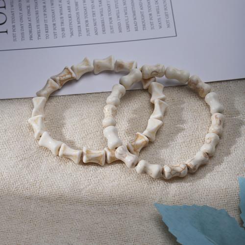 Magnésite bracelet, os, poli, envoyé au hasard & élastique & unisexe, Vendu par PC