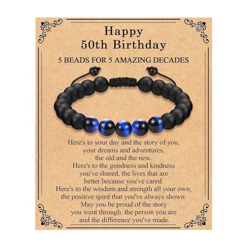 oeil de tigre bracelet, avec Abrazine Stone & cordon de polyester, Rond, fait à la main, unisexe & modèles différents pour le choix, beads length 8mm Environ 7-10 pouce, Vendu par PC