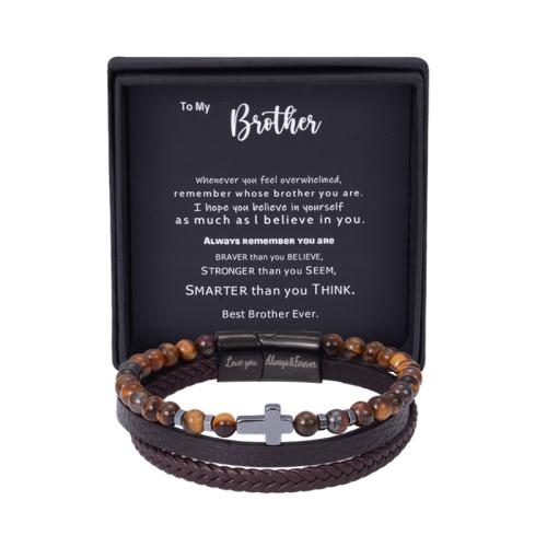 PU Leder Armband, mit 304 Edelstahl, Kreuz, plattiert, mehrschichtig & unisex & verschiedene Größen vorhanden, keine, verkauft von PC[