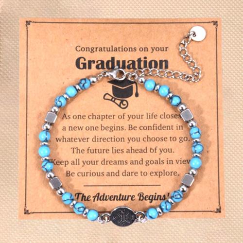 Natural Turquoise Bracelet, with 304 Stainless Steel, Compass, handmade, Unisex & adjustable Approx 6.7 Inch 