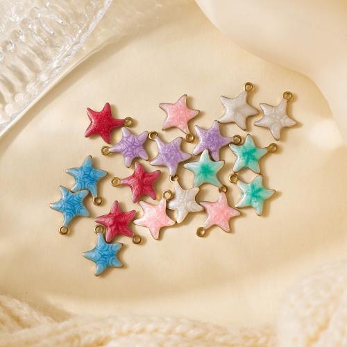 Emaille Edelstahl Anhänger, 304 Edelstahl, Seestern, plattiert, DIY, keine, 100PCs/Tasche, verkauft von Tasche