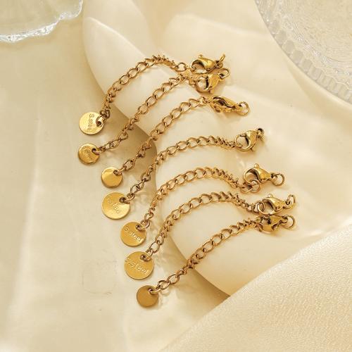 Edelstahl-Extender-Kette, 304 Edelstahl, goldfarben plattiert, DIY, goldfarben, 100PCs/Tasche, verkauft von Tasche[