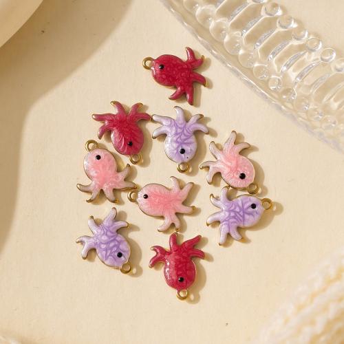 Emaille Edelstahl Anhänger, 304 Edelstahl, Krake, plattiert, DIY, keine, 100PCs/Tasche, verkauft von Tasche