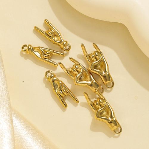 Stainless Steel Pendants, 304 Stainless Steel, Hand, gold color plated, DIY, golden 