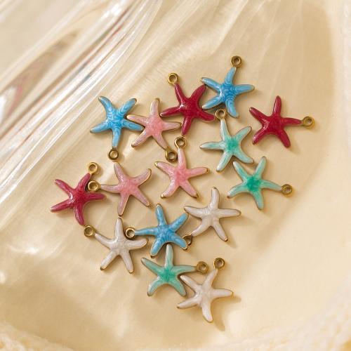 Pendentifs d'animaux en acier inoxydable , Acier inoxydable 304, étoile de mer, Placage, DIY & émail, plus de couleurs à choisir Vendu par sac