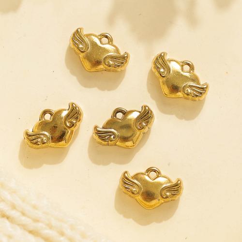 pendentifs de cœur en inox , Acier inoxydable 304, coeur, Placage de couleur d'or, DIY, doré Vendu par sac