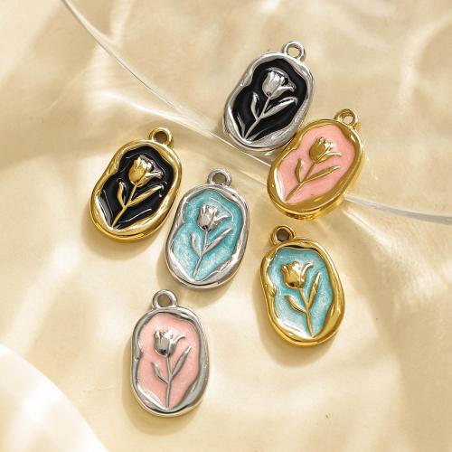 Emaille Edelstahl Anhänger, 304 Edelstahl, plattiert, DIY, keine, 10PCs/Tasche, verkauft von Tasche