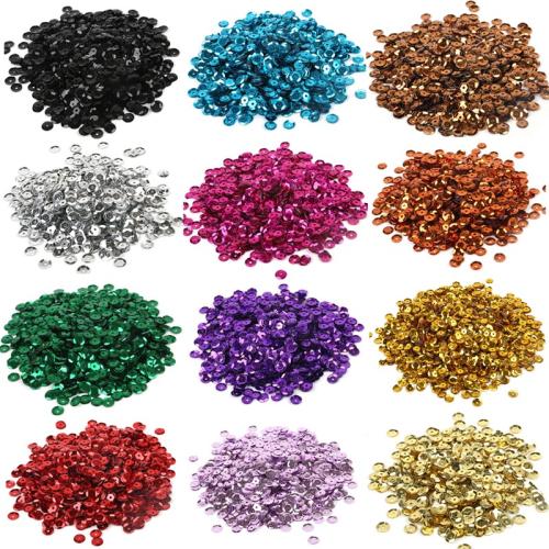 Plastic Sequin Beads, PVC Plastic, DIY, mixed colors, 6mm, Approx 