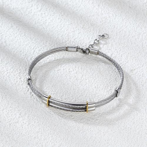 Acier inoxydable 304 bracelet, Placage, bijoux de mode & pour homme, plus de couleurs à choisir Environ 8.3 pouce, Vendu par PC