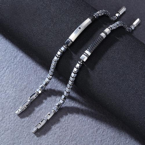 Acier inoxydable 304 bracelet, Placage, styles différents pour le choix & pour homme Environ 8.3 pouce, Vendu par PC