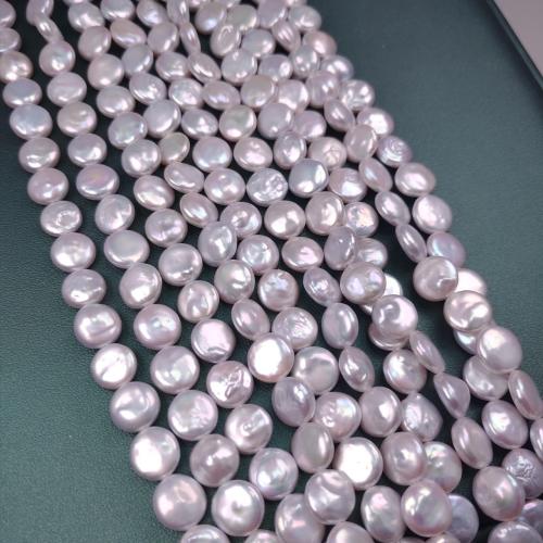 Pièce de culture des perles d'eau douce, perle d'eau douce cultivée, pièce de monnaie, DIY, blanc, 9-10mm Vendu par brin
