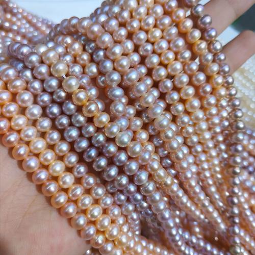Naturel d'eau douce perles, perle d'eau douce cultivée, Légèrement rond, DIY, plus de couleurs à choisir, 5.5-6mm, Vendu par brin