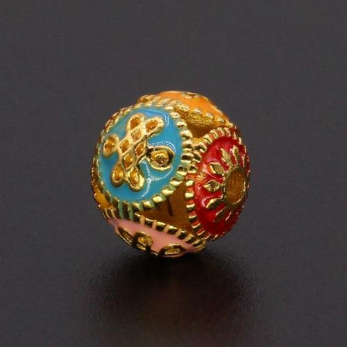 Perles émail alliage de zinc, Placage de couleur d'or, DIY, plus de couleurs à choisir Vendu par sac