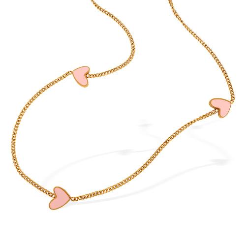 ステンレス鋼のジュエリーネックレス, 304ステンレススチール, メッキ, ファッションジュエリー & 女性用 & エナメル, 金色, 売り手 パソコン