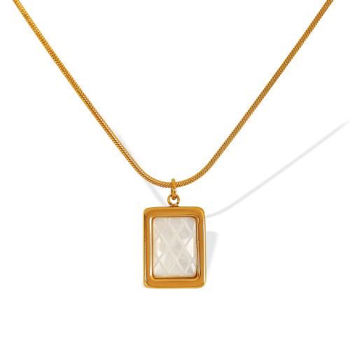 ステンレス鋼のジュエリーネックレス, 304ステンレススチール, とともに 白い貝, メッキ, ファッションジュエリー & 女性用, 金色, 売り手 パソコン