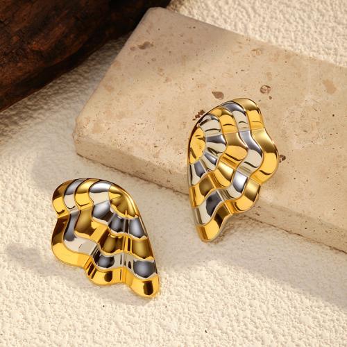 Boucle en acier inoxydable, Acier inoxydable 304, Placage, styles différents pour le choix & pour femme & deux tons, Vendu par paire