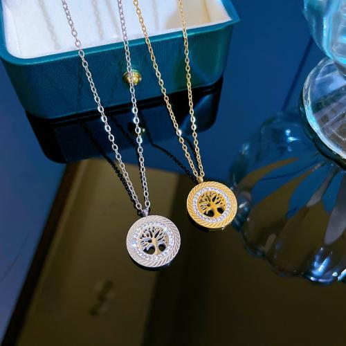 Collier de bijoux de titane, Acier titane, Placage ionique sous vide, pour femme & avec strass & creux, plus de couleurs à choisir Environ 21-50 cm, Vendu par PC