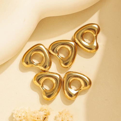 pendentifs de cœur en inox , Acier inoxydable 304, coeur, Placage de couleur d'or, DIY, doré Vendu par sac