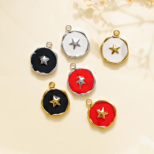 Emaille Edelstahl Anhänger, 304 Edelstahl, Stern, plattiert, DIY, keine, 10PCs/Tasche, verkauft von Tasche
