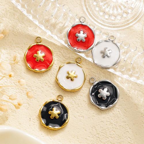 Emaille Edelstahl Anhänger, 304 Edelstahl, plattiert, DIY, keine, 10PCs/Tasche, verkauft von Tasche