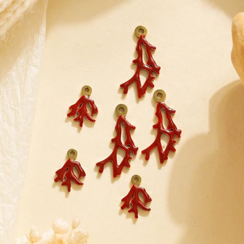 Emaille Edelstahl Anhänger, 304 Edelstahl, goldfarben plattiert, DIY, goldfarben, 10PCs/Tasche, verkauft von Tasche