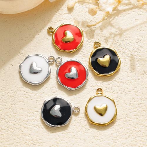 Emaille Edelstahl Anhänger, 304 Edelstahl, goldfarben plattiert, DIY, keine, 10PCs/Tasche, verkauft von Tasche