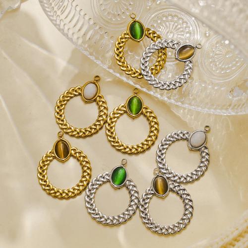 Pendentif bijoux de pierre gemme, Acier inoxydable 304, avec Pierre naturelle, Placage, DIY, plus de couleurs à choisir Vendu par sac