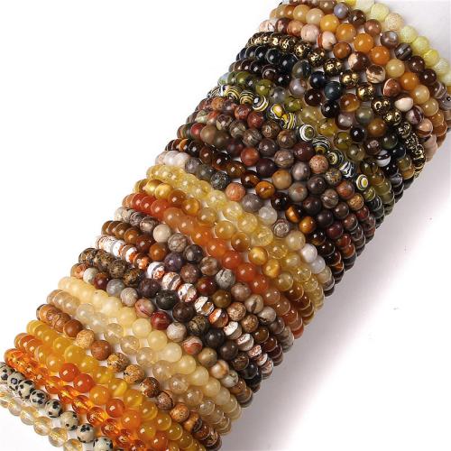 pierre gemme bracelet, avec fil élastique, Rond, fait à la main, différents matériaux pour le choix & unisexe, beads length 6mm Environ 7.5 pouce, Vendu par PC