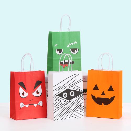 Kraft Sac de cadeau, Impression, Halloween Design & modèles différents pour le choix Vendu par PC
