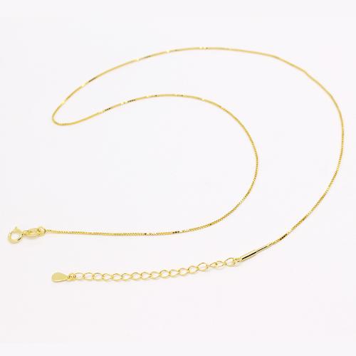Collier en argent sterling chaîne, Argent sterling 925, Placage de couleur d'or, normes différentes pour le choix & chaîne de boîte, Vendu par PC