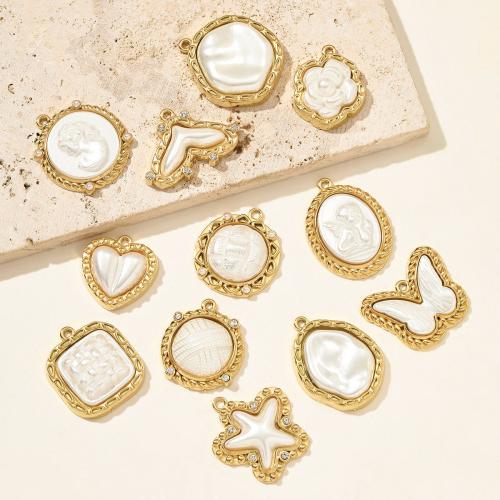 Смола ювелирные изделия Кулон, Нержавеющая сталь 304, с канифоль, плакирован золотом, DIY & со стразами, Много цветов для выбора, 3ПК/сумка, продается сумка