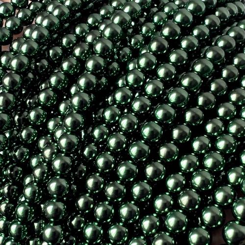 Perlmuttartige Glasperlen, DIY, olivegrün, 2-10mm, Länge:38 cm, verkauft von Tasche