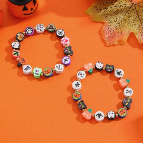 argile de polymère bracelet, avec alliage de zinc, Placage de couleur d'or, bijoux de mode, plus de couleurs à choisir, Vendu par PC