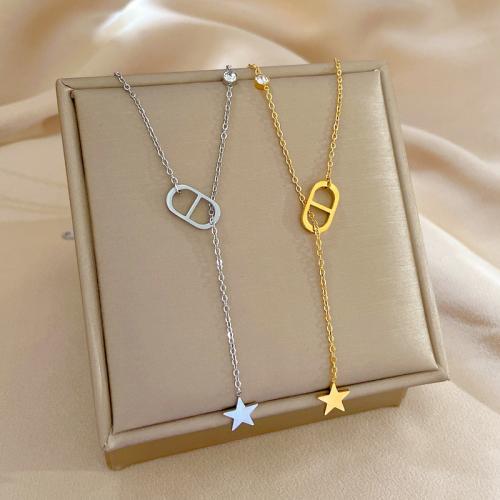 チタンジュエリーネックレス, チタン鋼, 真空イオンプレーティング, マイクロパヴェジルコニア & 女性用 & くり抜き, 無色, 長さ:約 21-50 センチ, 売り手 パソコン[